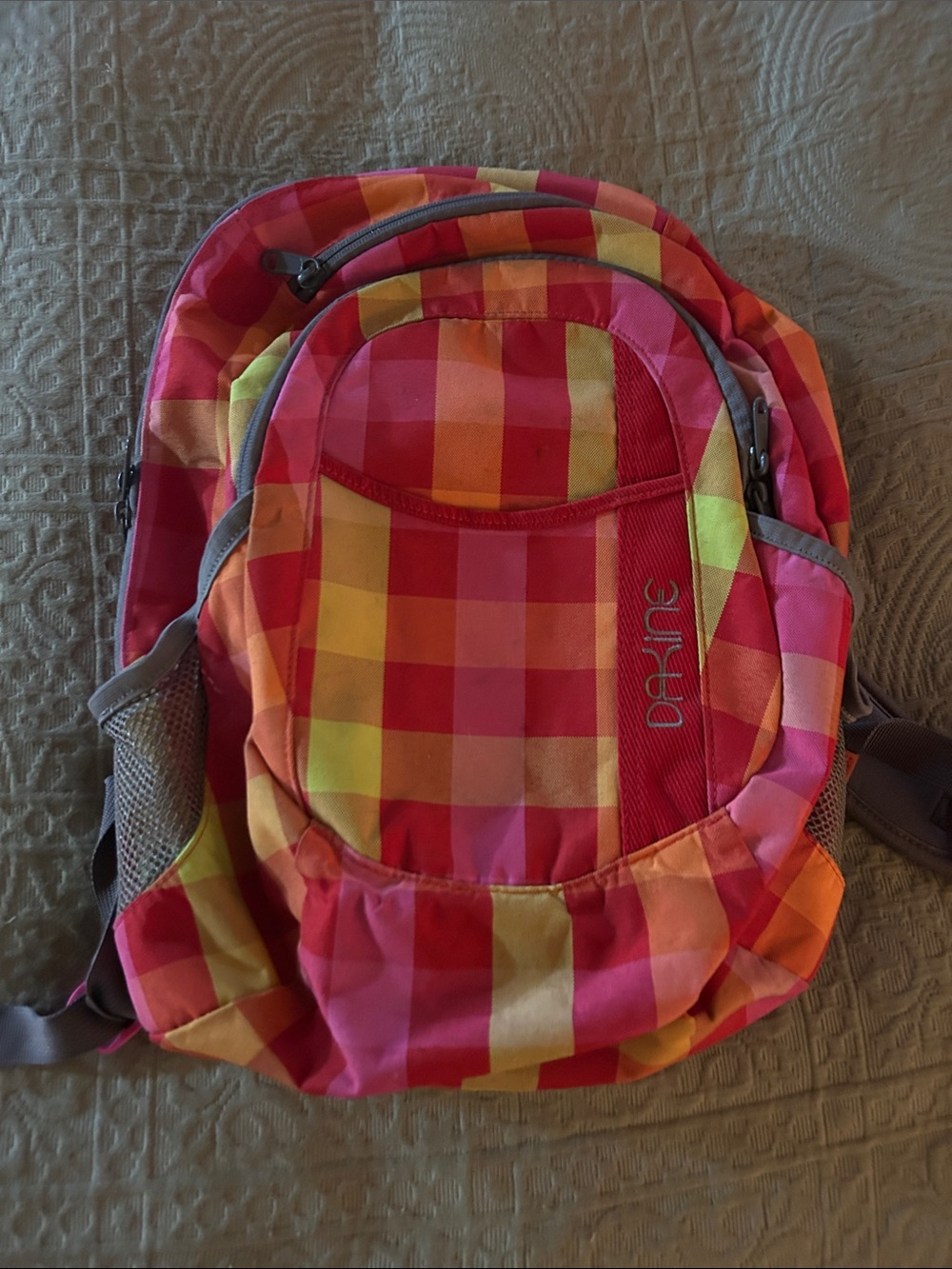 Women's or Kid's Dakine Pink & Orange Checkered Backpack